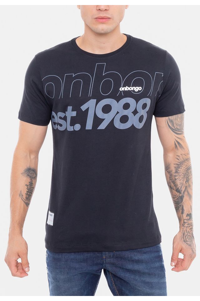Camiseta-Onbongo-Estampada-Preta