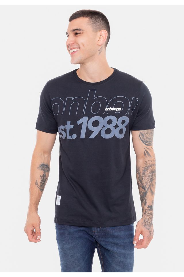 Camiseta-Onbongo-Estampada-Preta