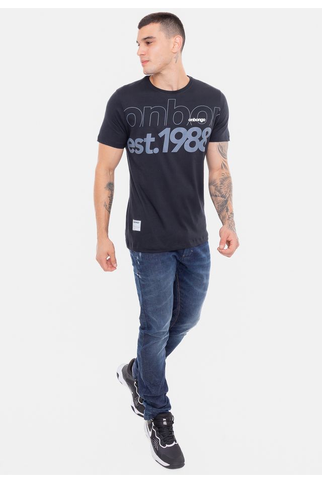 Camiseta-Onbongo-Estampada-Preta
