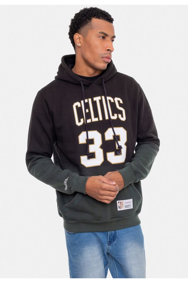 Moletom-Mitchell---Ness-Canguru-Fechado-Preta-Com-Verde