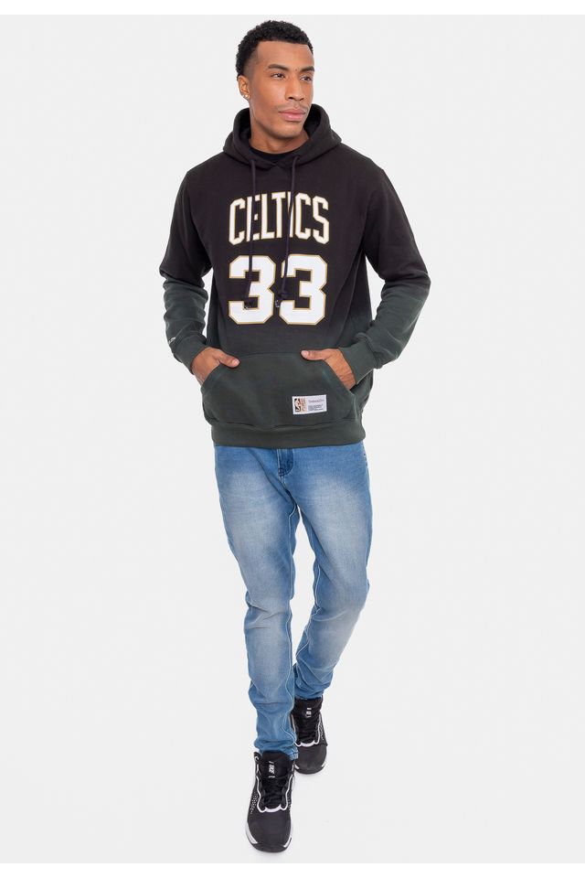 Moletom-Mitchell---Ness-Canguru-Fechado-Preta-Com-Verde