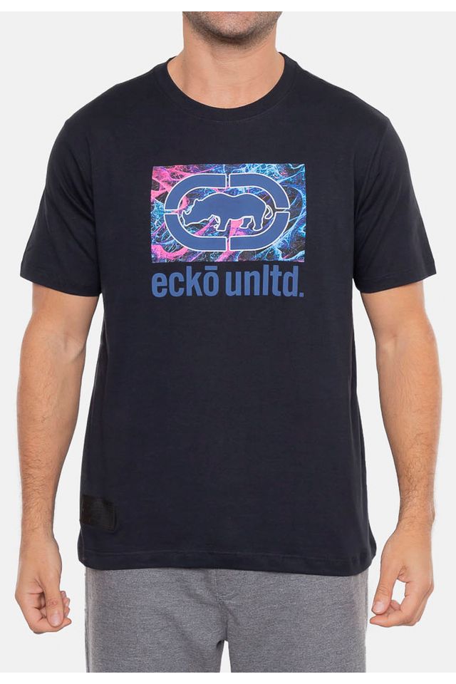 Camiseta-Ecko-Estampada-Preta
