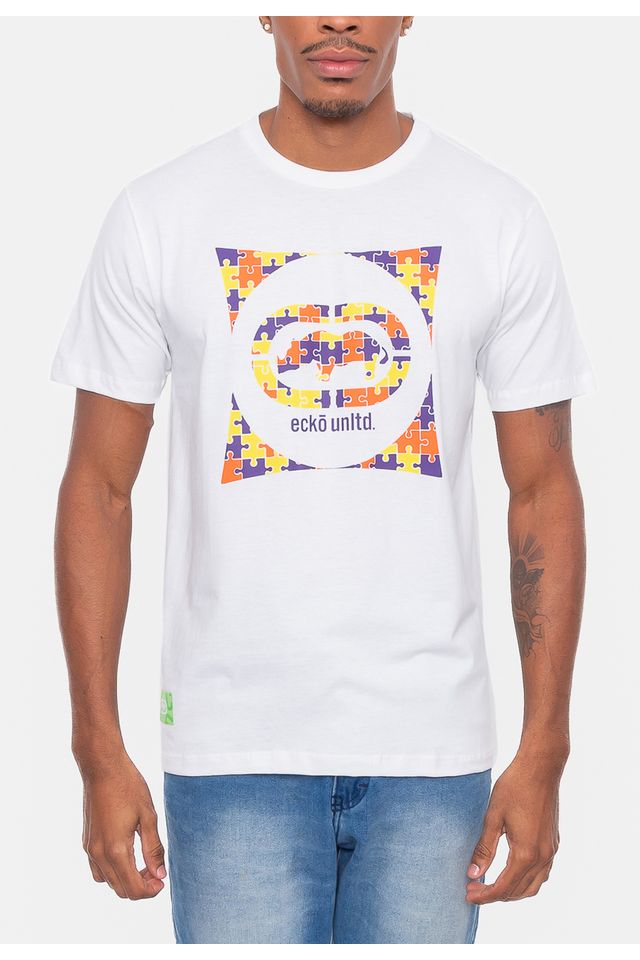 Camiseta-Ecko-Estampada-Branca