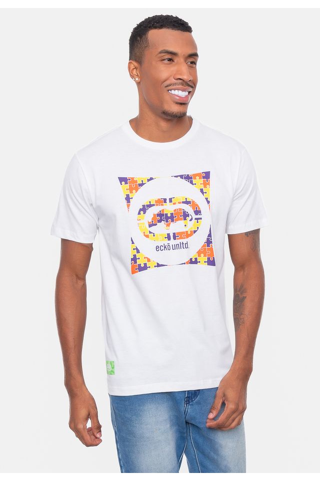 Camiseta-Ecko-Estampada-Branca