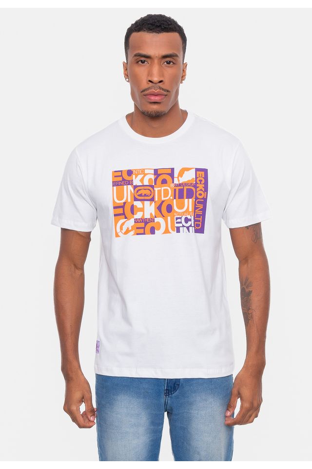 Camiseta-Ecko-Estampada-Branca