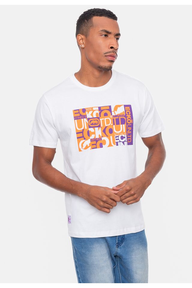Camiseta-Ecko-Estampada-Branca