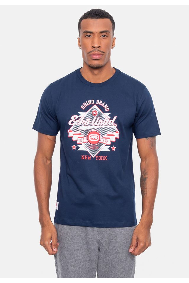 Camiseta-Ecko-Estampada-Azul-Marinho