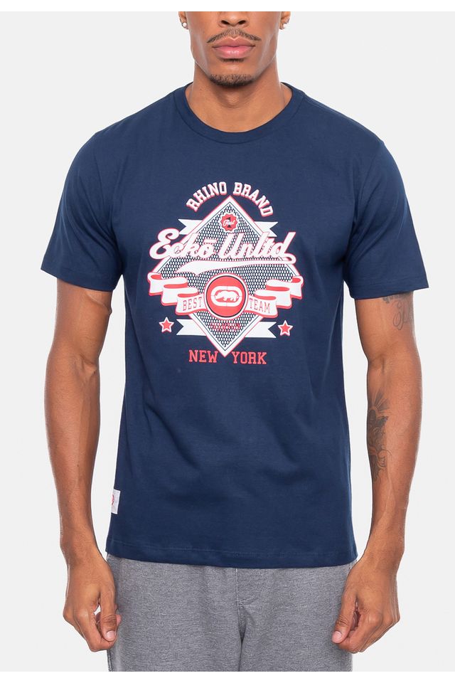 Camiseta-Ecko-Estampada-Azul-Marinho