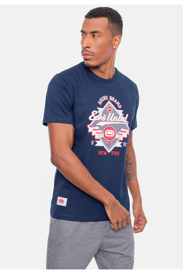 Camiseta-Ecko-Estampada-Azul-Marinho