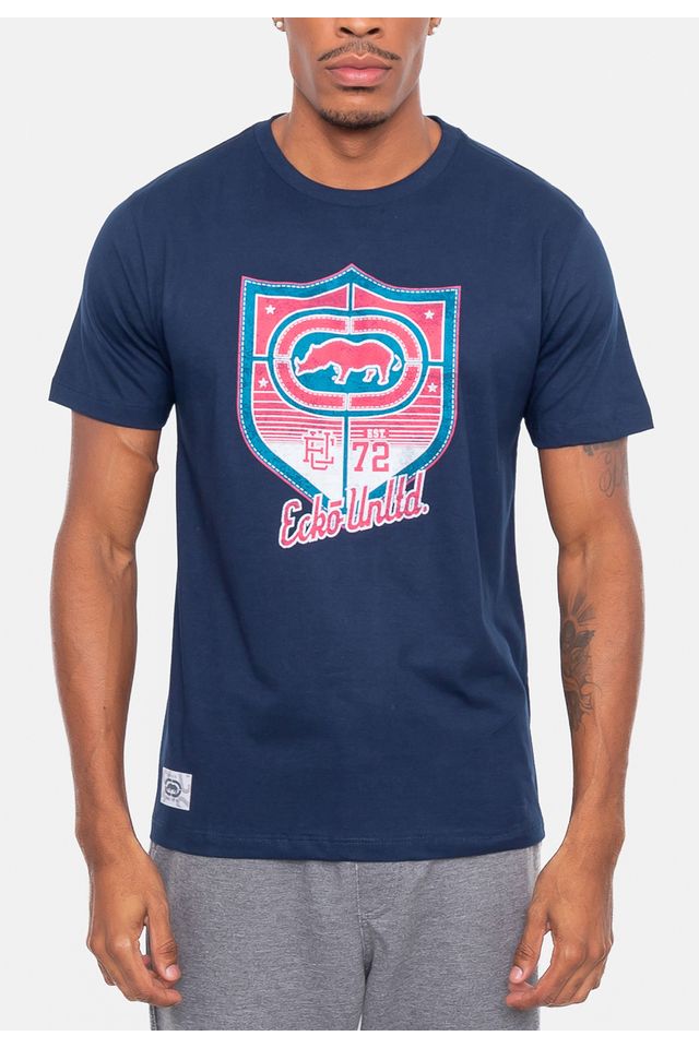 Camiseta-Ecko-Estampada-Azul-Marinho
