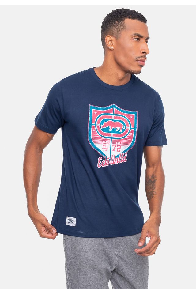 Camiseta-Ecko-Estampada-Azul-Marinho