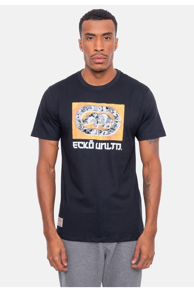Camiseta-Ecko-Estampada-Preta