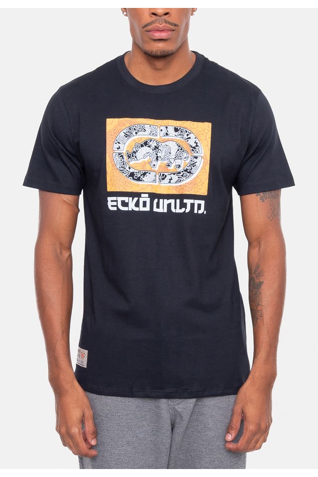 Camiseta-Ecko-Estampada-Preta
