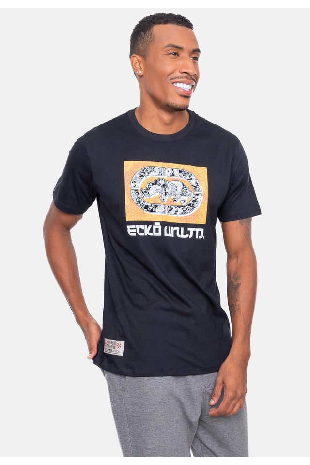 Camiseta-Ecko-Estampada-Preta