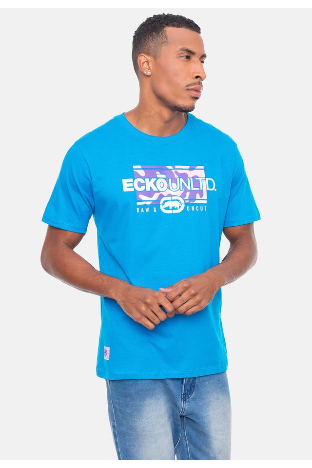 Camiseta-Ecko-Estampada-Azul