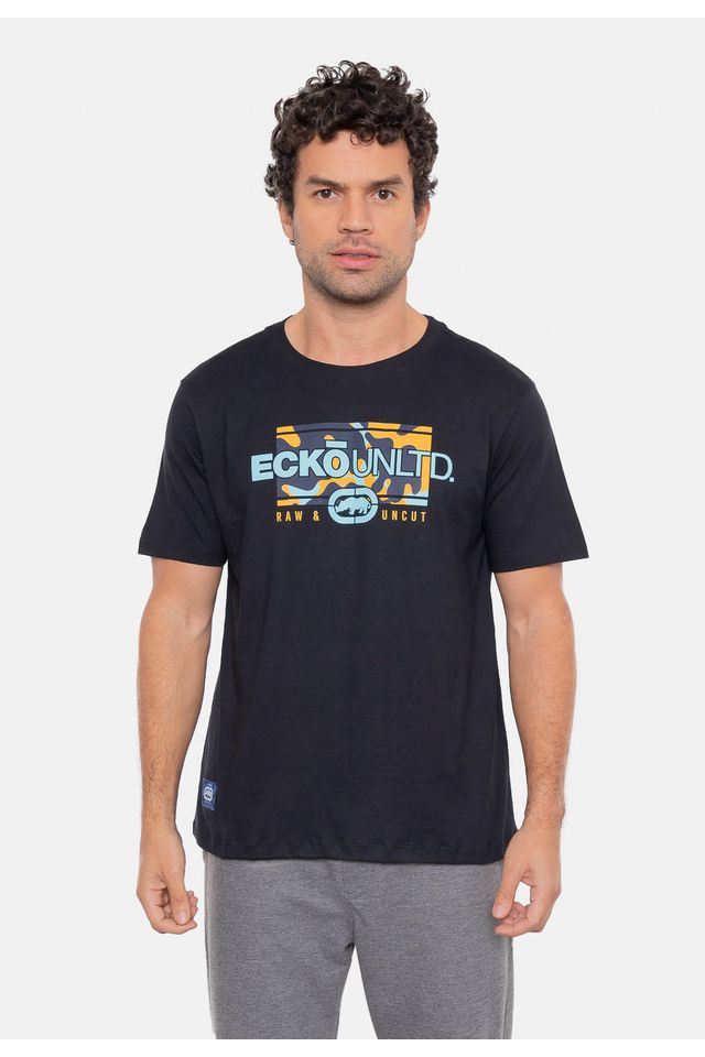 Camiseta-Ecko-Estampada-Preta