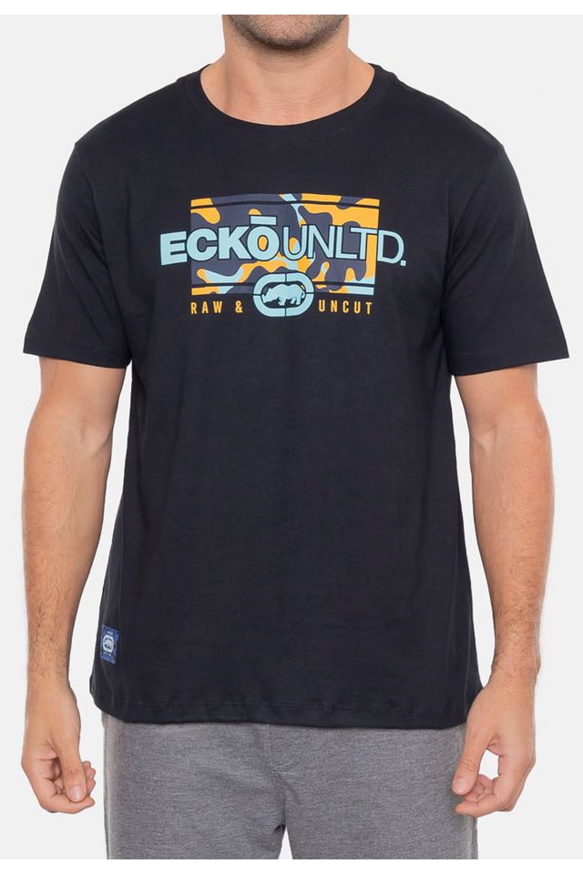 Camiseta-Ecko-Estampada-Preta