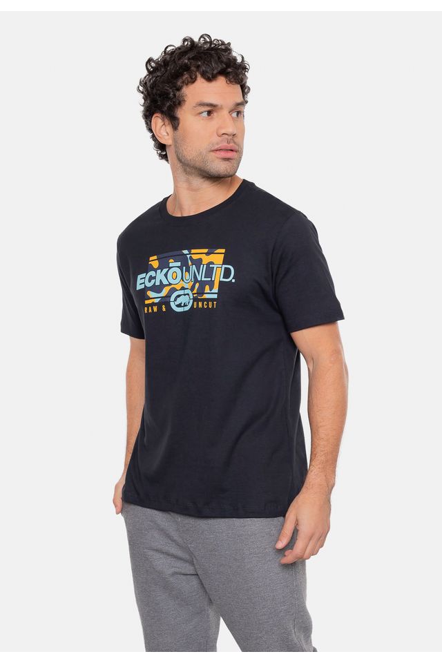 Camiseta-Ecko-Estampada-Preta