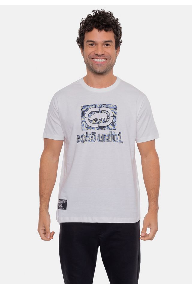 Camiseta-Ecko-Estampada-Branca