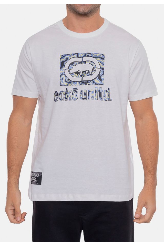 Camiseta-Ecko-Estampada-Branca