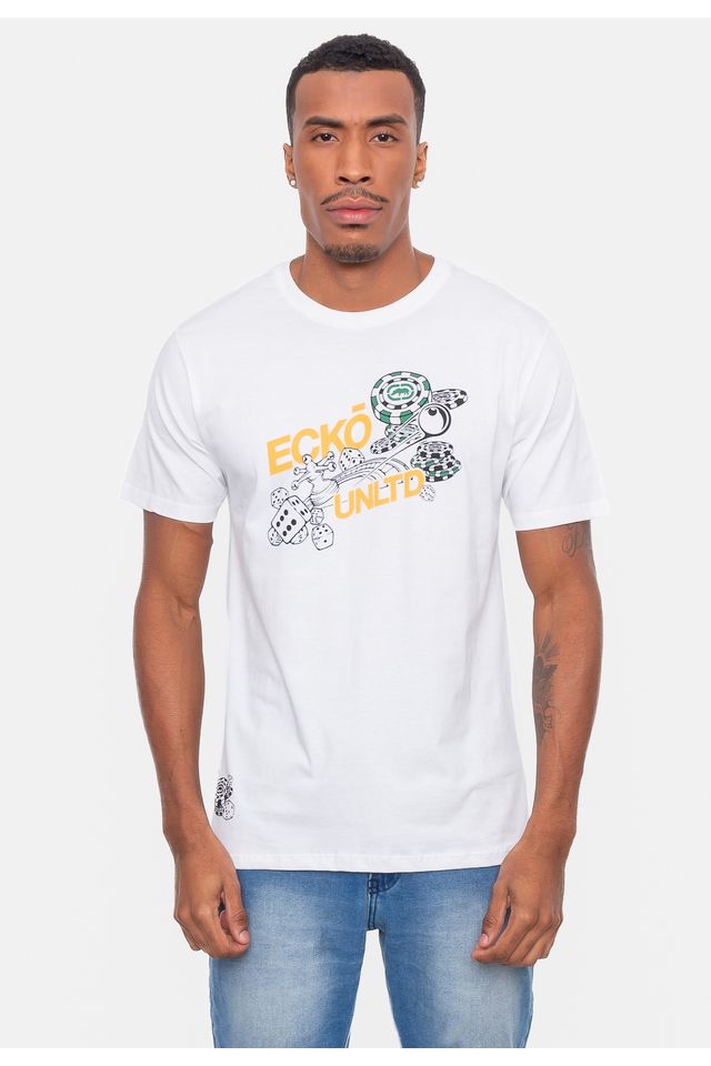 Camiseta-Ecko-Estampada-Branca