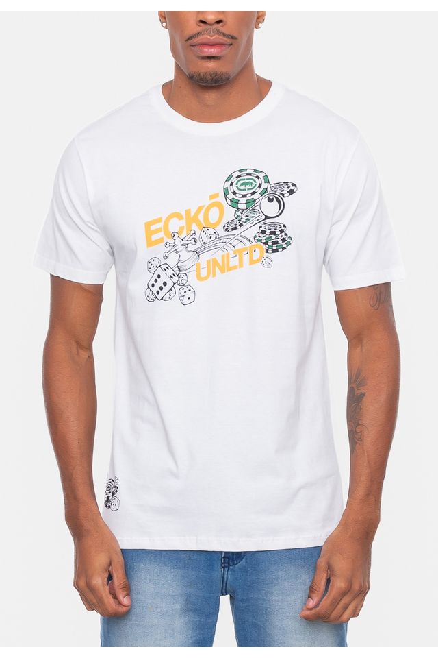 Camiseta-Ecko-Estampada-Branca