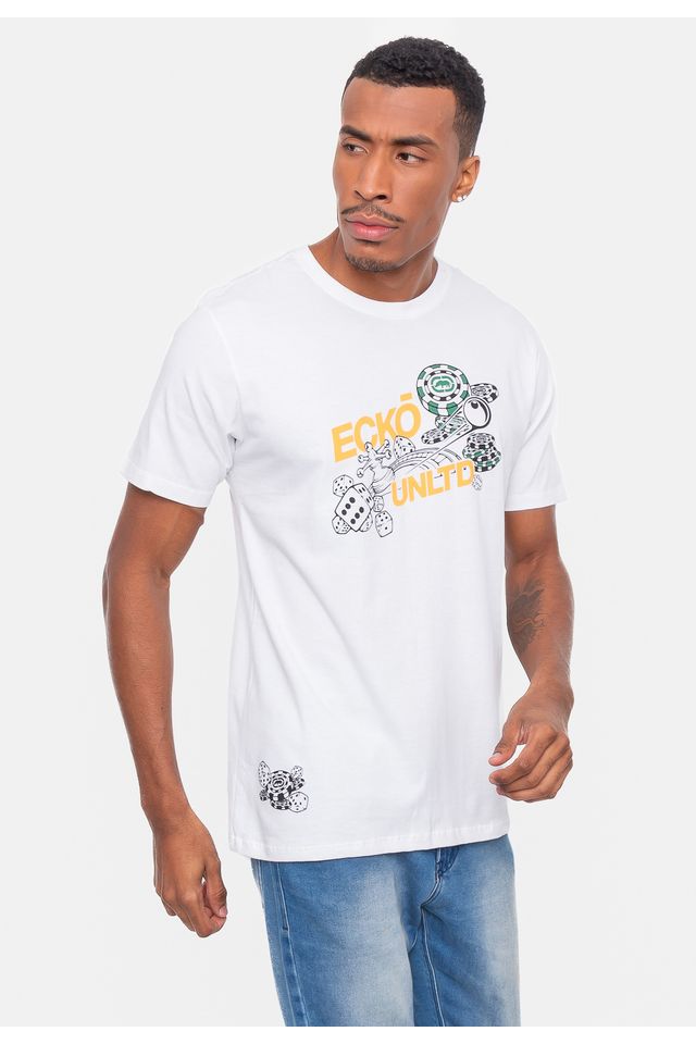 Camiseta-Ecko-Estampada-Branca