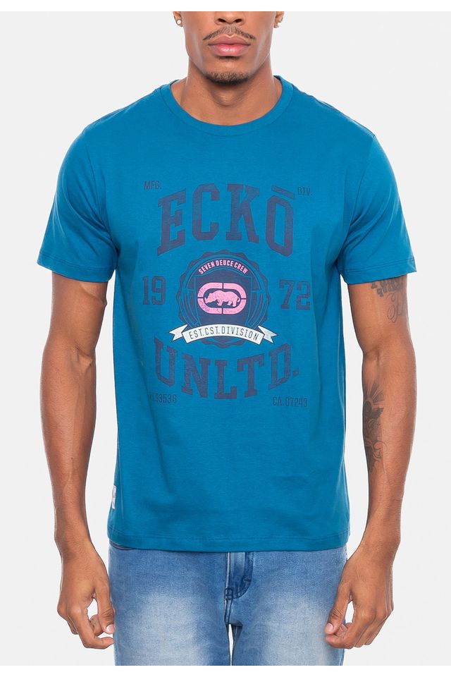 Camiseta-Ecko-Estampada-Azul