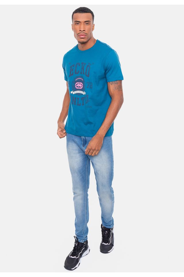 Camiseta-Ecko-Estampada-Azul
