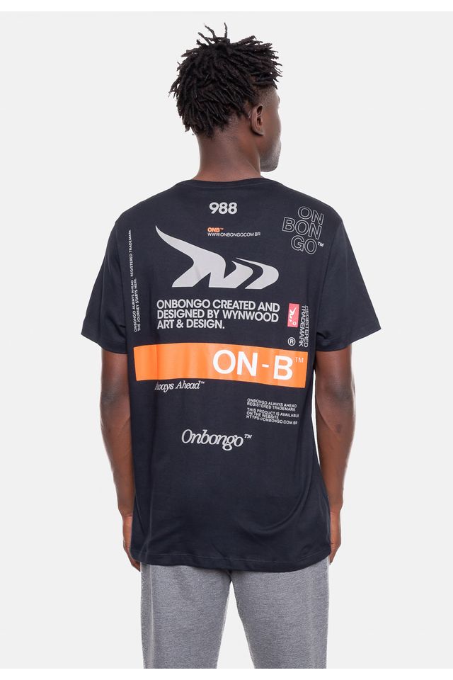 Camiseta-Onbongo-Estampada-Preta