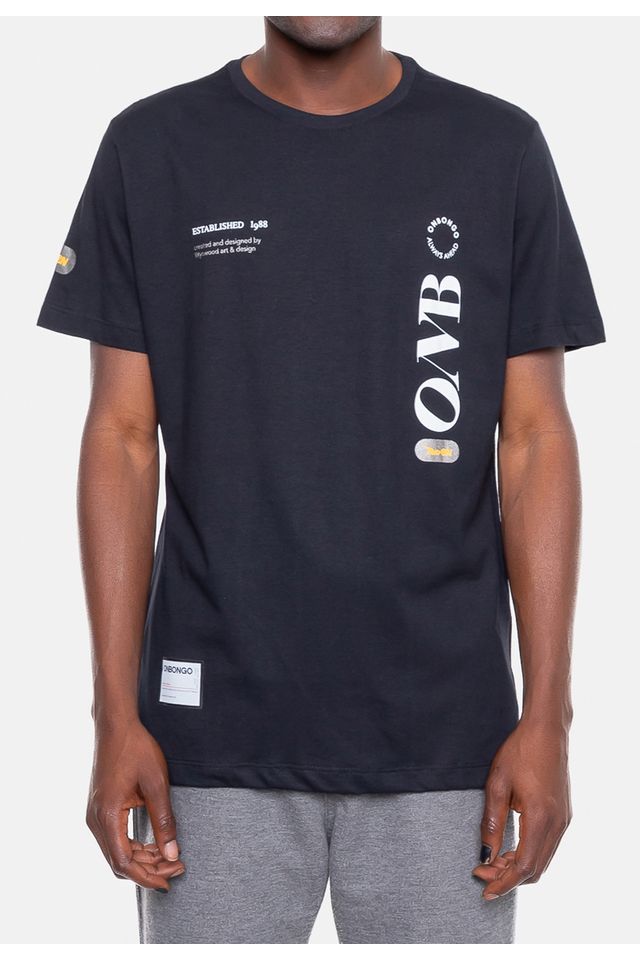 Camiseta-Onbongo-Estampada-Preta