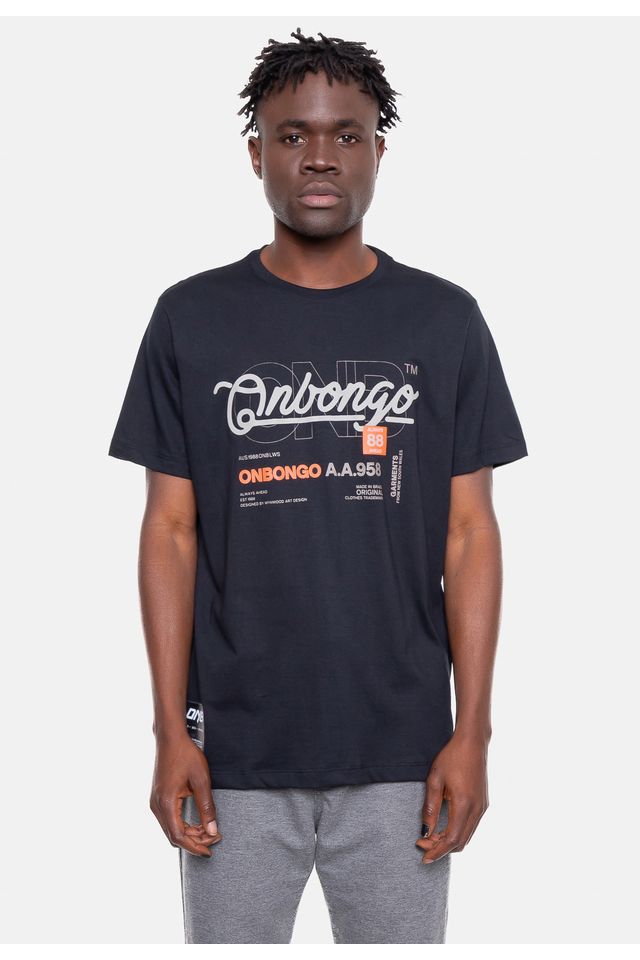 Camiseta-Onbongo-Estampada-Preta