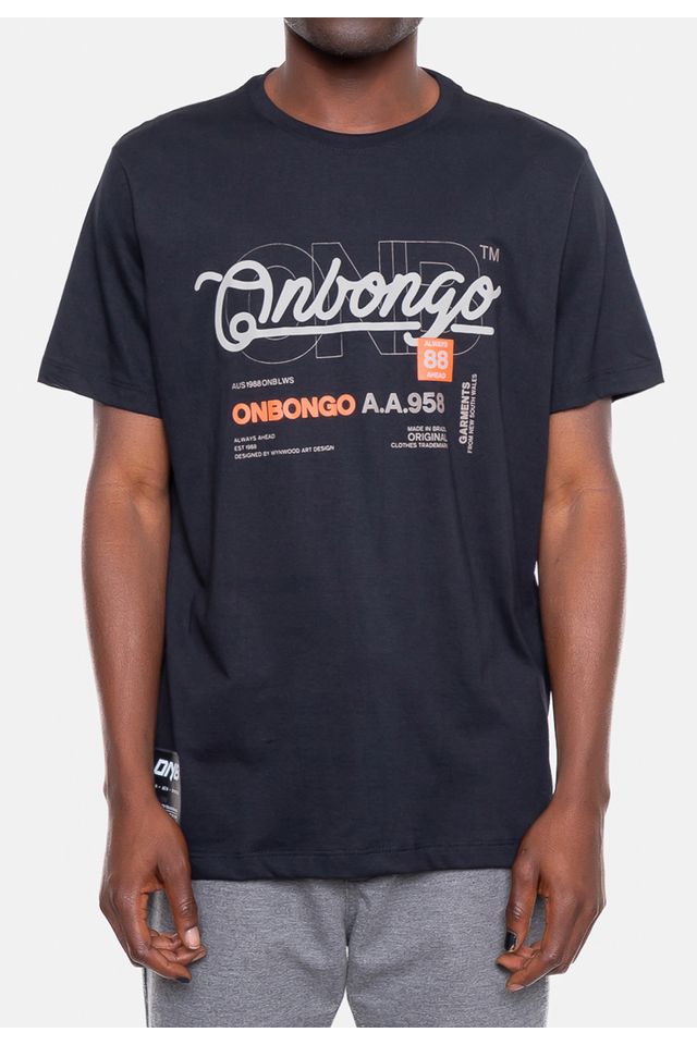 Camiseta-Onbongo-Estampada-Preta