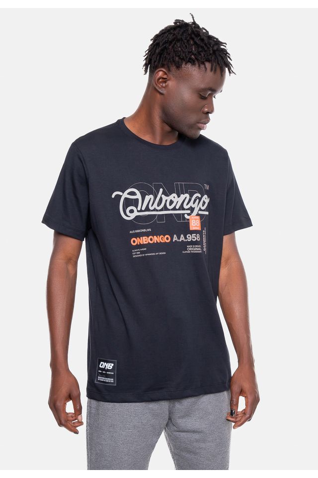 Camiseta-Onbongo-Estampada-Preta