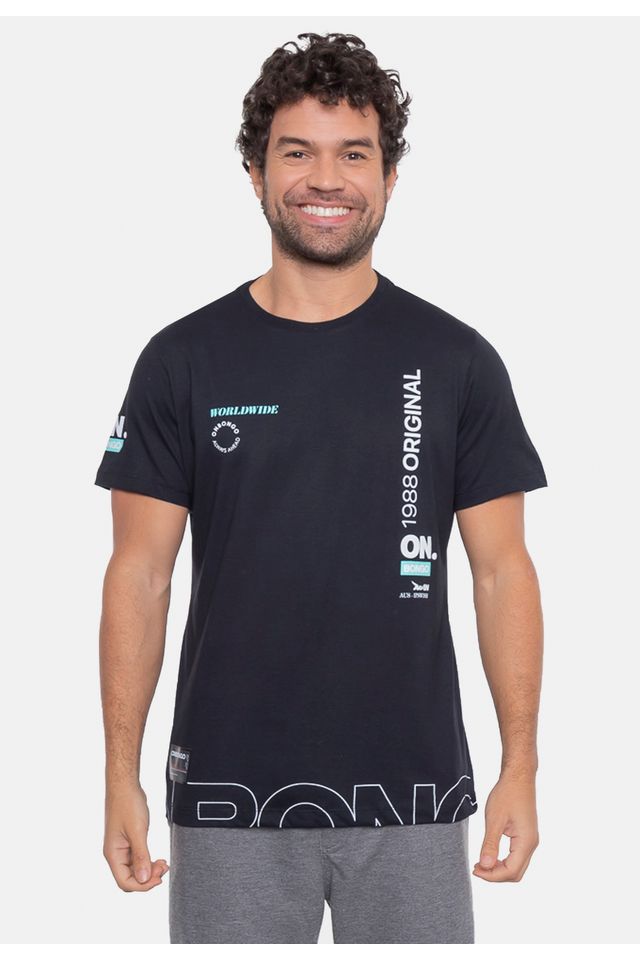 Camiseta-Onbongo-Estampada-Preta