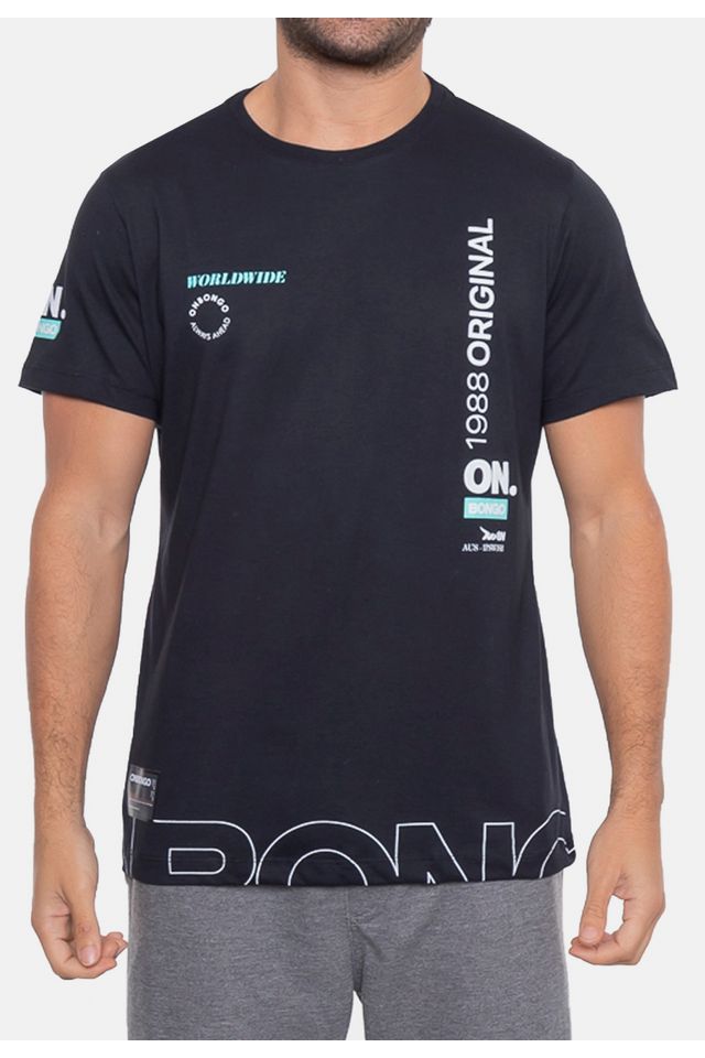 Camiseta-Onbongo-Estampada-Preta