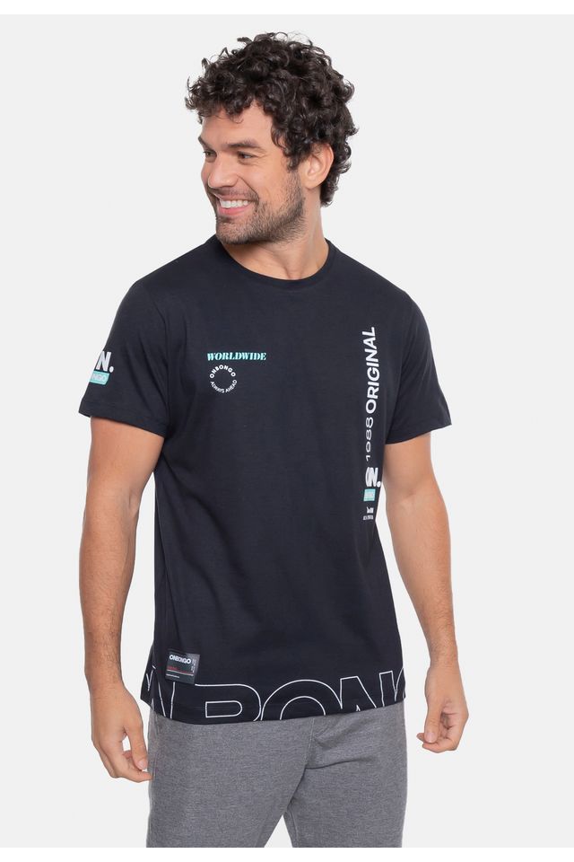 Camiseta-Onbongo-Estampada-Preta