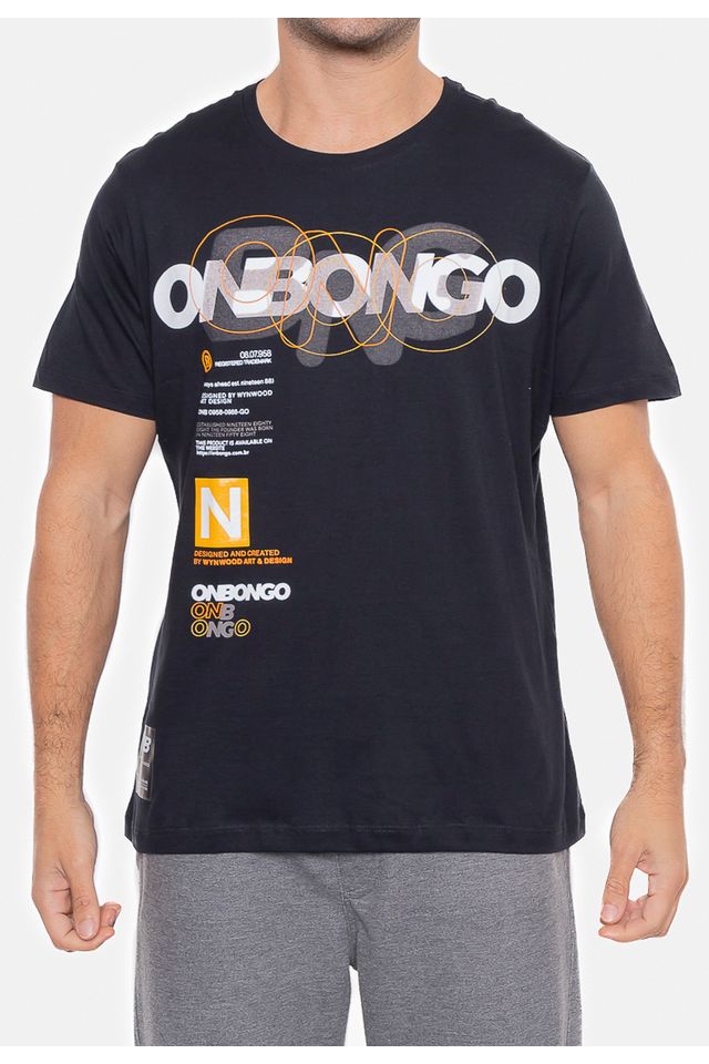 Camiseta-Onbongo-Estampada-Preta
