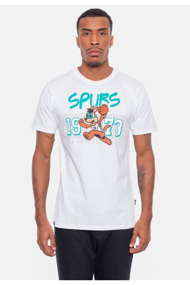 Camiseta-NBA-Mascot-Play-San-Antonio-Spurs-Branca-Off