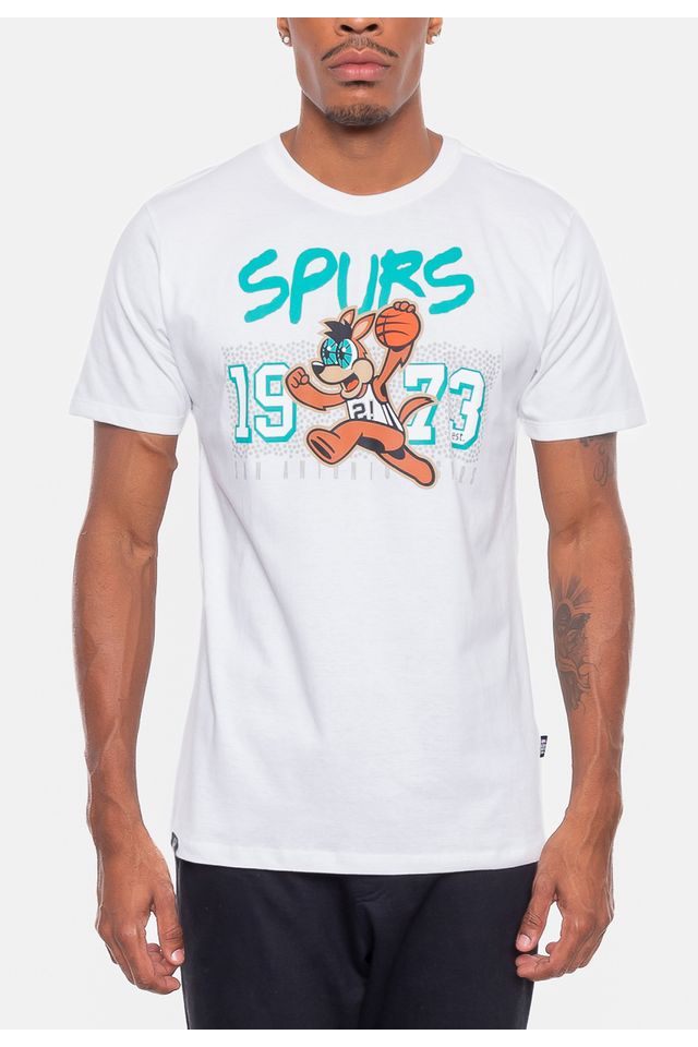 Camiseta-NBA-Mascot-Play-San-Antonio-Spurs-Branca-Off