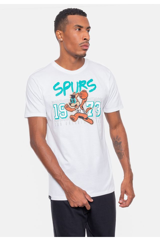 Camiseta-NBA-Mascot-Play-San-Antonio-Spurs-Branca-Off