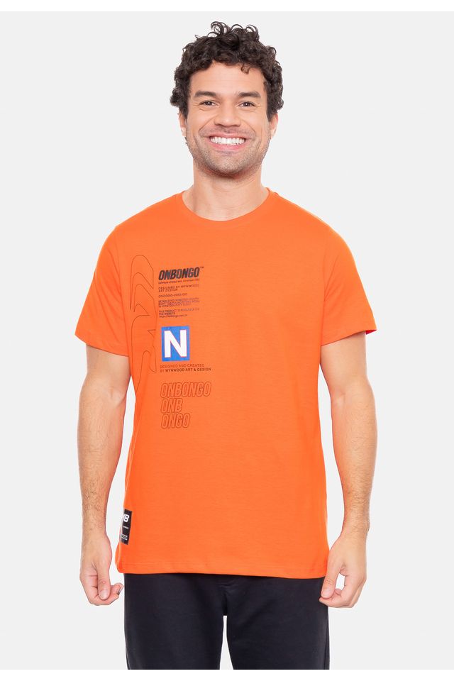 Camiseta-Onbongo-Estampada-Tangerina