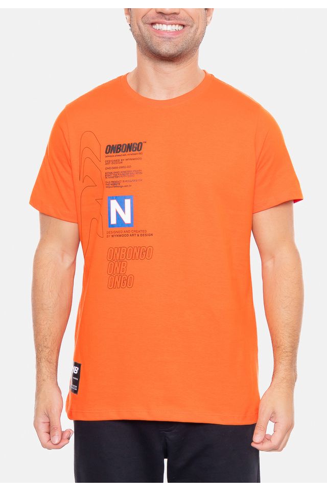 Camiseta-Onbongo-Estampada-Tangerina
