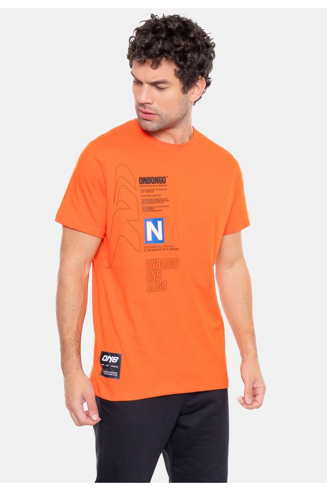 Camiseta-Onbongo-Estampada-Tangerina