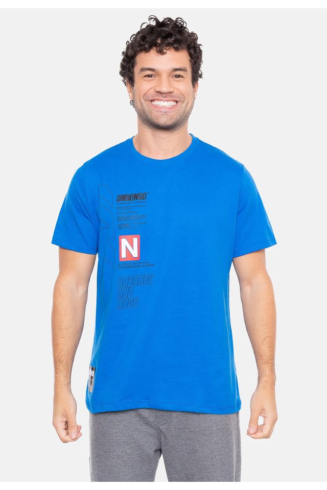 Camiseta-Onbongo-Estampada-Azul