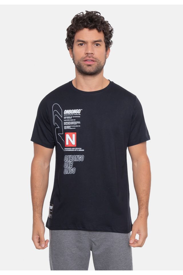 Camiseta-Onbongo-Estampada-Preta