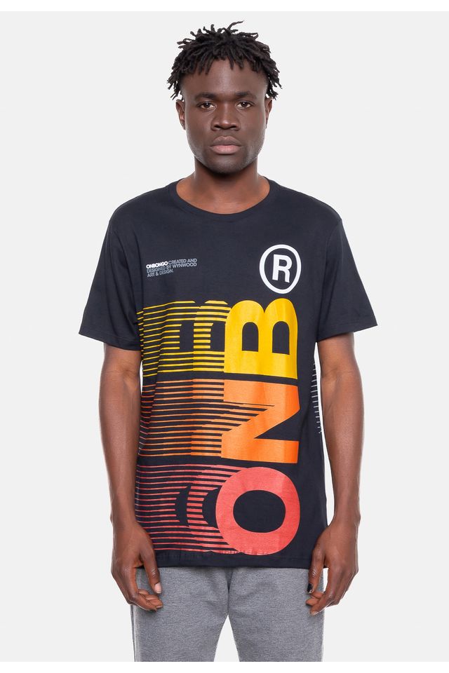 Camiseta-Onbongo-Estampada-Preta