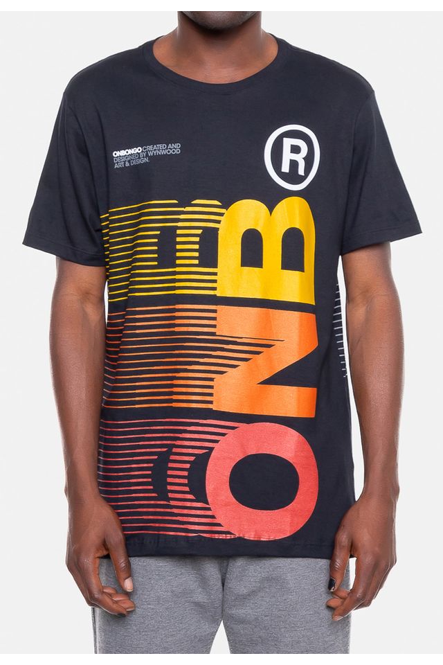Camiseta-Onbongo-Estampada-Preta