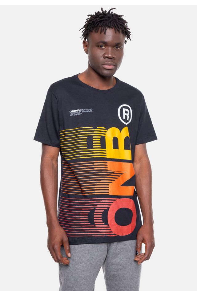 Camiseta-Onbongo-Estampada-Preta