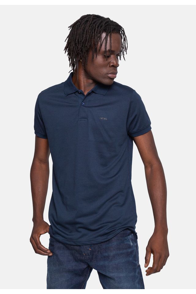 Camisa-Fatal-Polo-Piquet-Azul-Marinho